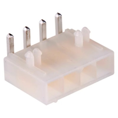 Molex Mini-Fit Jr Series Right Angle Through Hole PCB Header, 4 Contact(s), 4.2 mm Pitch, 1 Row, Shrouded, 12A 39-30-3047