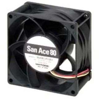Sanyo Denki Axial Fan, San Ace 9GV Series, 12V DC, 36W Power, 3A Max Current, 222 m³/h Airflow, 80 mm Square 9GV0812P1H03
