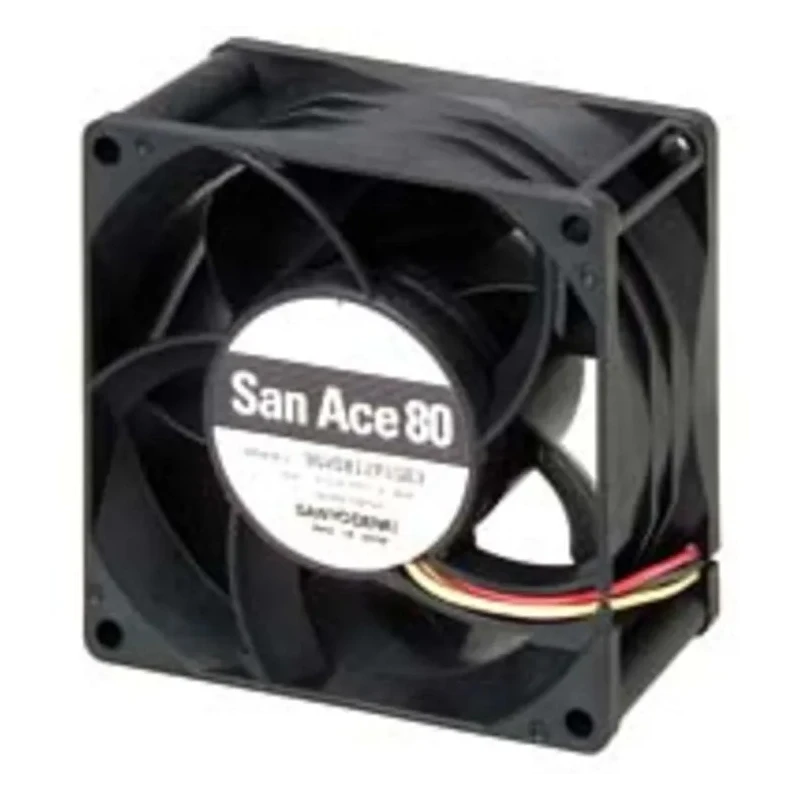 Sanyo Denki Axial Fan, San Ace 9GV Series, 12V DC, 36W Power, 3A Max Current, 222 m³/h Airflow, 80 mm Square 9GV0812P1H03