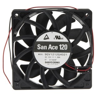 Sanyo Denki San Ace 9GV Series Axial Fan, 12V DC, 20.16 W, 1.68 A, 289.8 m³/h Airflow, 5100 RPM, 120 mm Frame 9GV1212G4021