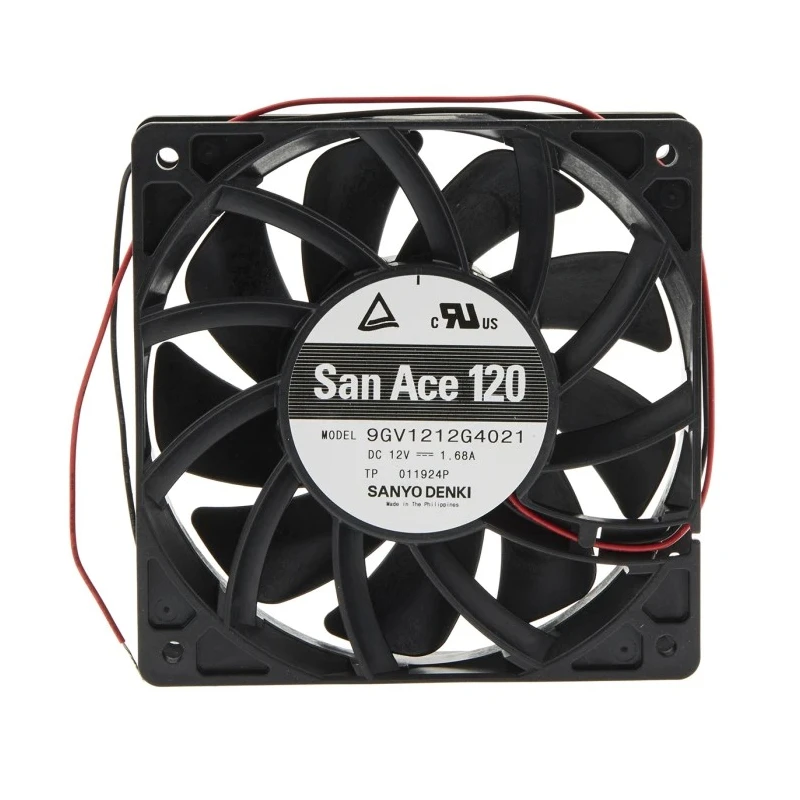 Sanyo Denki San Ace 9GV Series Axial Fan, 12V DC, 20.16 W, 1.68 A, 289.8 m³/h Airflow, 5100 RPM, 120 mm Frame 9GV1212G4021
