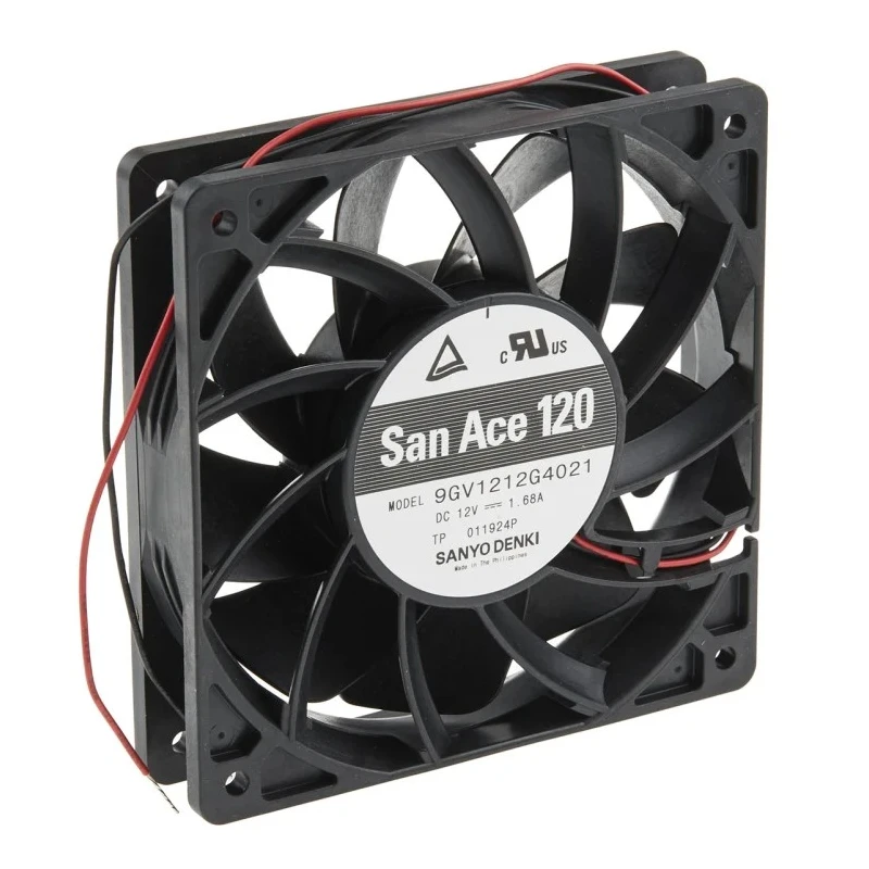 Sanyo Denki San Ace 9GV Series Axial Fan, 12V DC, 20.16 W, 1.68 A, 289.8 m³/h Airflow, 5100 RPM, 120 mm Frame 9GV1212G4021