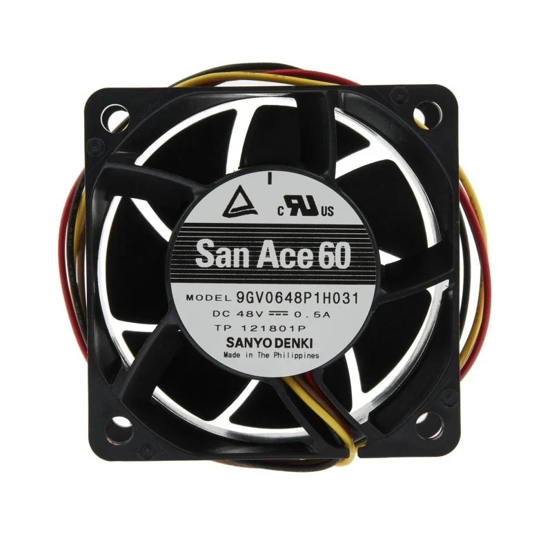 Sanyo Denki San Ace 9GV Series Axial Fan 48V DC 24W 129 m³/h 14500 RPM 60mm Square Frame 9GV0648P1H031