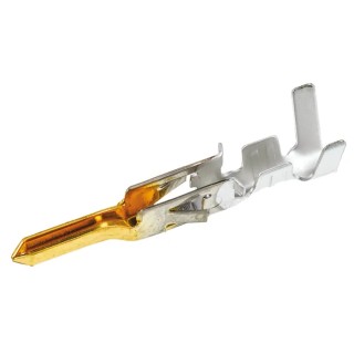 Molex 5558 Series Male Crimp Terminal Rated 9A Current, 24 AWG Min to 18 AWG Max Wire Size, Gold Plated Phosphor 39-00-0219