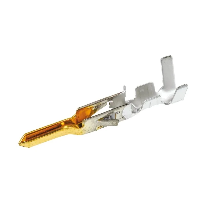 Molex 5558 Series Male Crimp Terminal Rated 9A Current, 24 AWG Min to 18 AWG Max Wire Size, Gold Plated Phosphor 39-00-0219