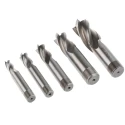 RS PRO High-Speed Steel End Mill with 6mm Screwed Shank, 4 Flutes, Centre Cutting, 100mm Length, 5 Pieces Set 136-8073