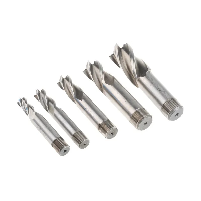 RS PRO High-Speed Steel End Mill with 6mm Screwed Shank, 4 Flutes, Centre Cutting, 100mm Length, 5 Pieces Set 136-8073