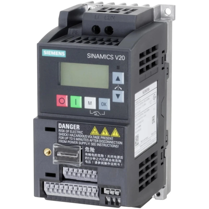 Siemens Inverter Drive SINAMICS V20 Series, 120 W, 1 Phase, 240V AC, 0.9 A, IP20, 6SL3210-5BB11-2UV1
