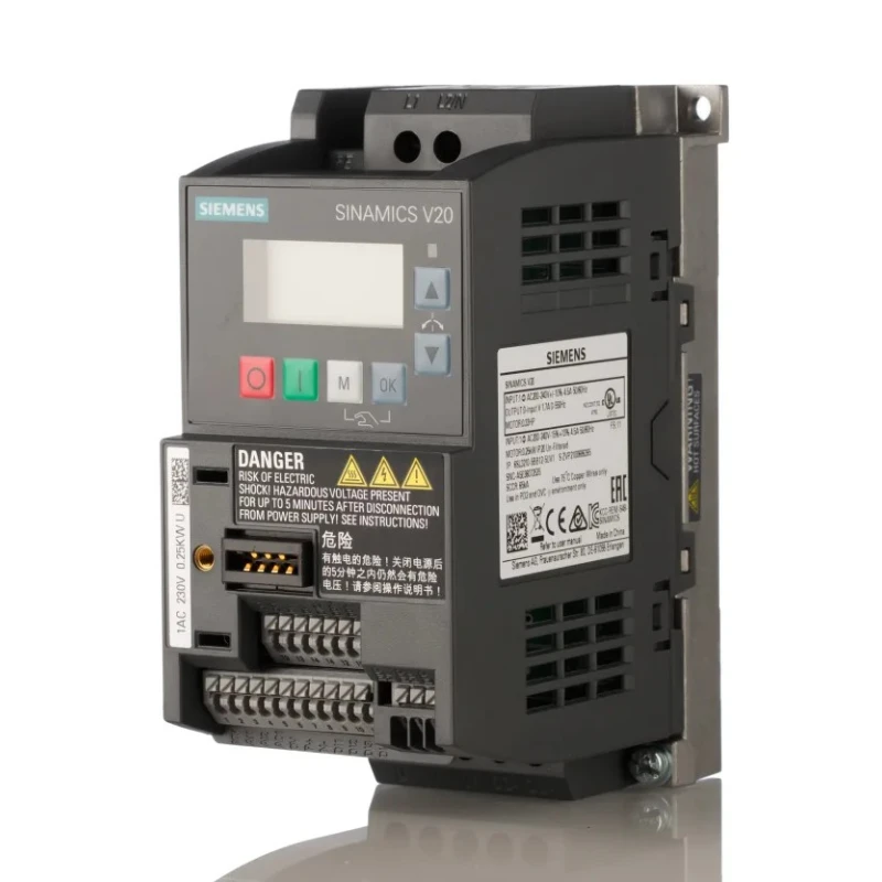 Siemens Inverter Drive SINAMICS V20 Series 250 W 1 Phase 230V AC 1.7 A 6SL3210-5BB12-5UV1
