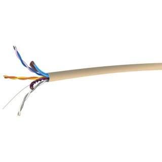 RS PRO 8 Core Telephone Cable, 1 x 0.51 mm Ivory Sheath, 100 m Length 5 mm Diameter Flame Retardant 136-8158