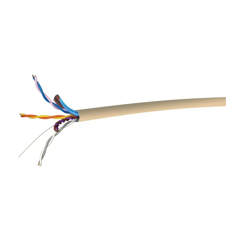 RS PRO 8 Core Telephone Cable, 1 x 0.51 mm Ivory Sheath, 100 m Length 5 mm Diameter Flame Retardant 136-8158
