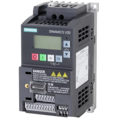 Siemens SINAMICS V20 Series Single-Phase Inverter Drive 370W 230V AC 2.3A 6SL3210-5BB13-7BV1