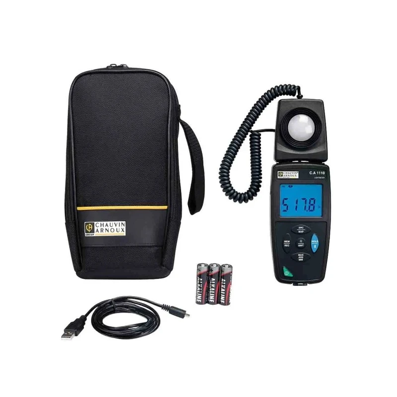 Chauvin Arnoux CA 1110 Light Meter 0.01 lx Resolution Silicon Photodiode Sensor 200000 lx Max Light Level ±3 % P01654110