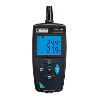 Chauvin Arnoux Digital Hygrometer CA 1246, 60 °C Max Temperature, 2% RH + 1 Digit Accuracy, USB & Bluetooth P01654246