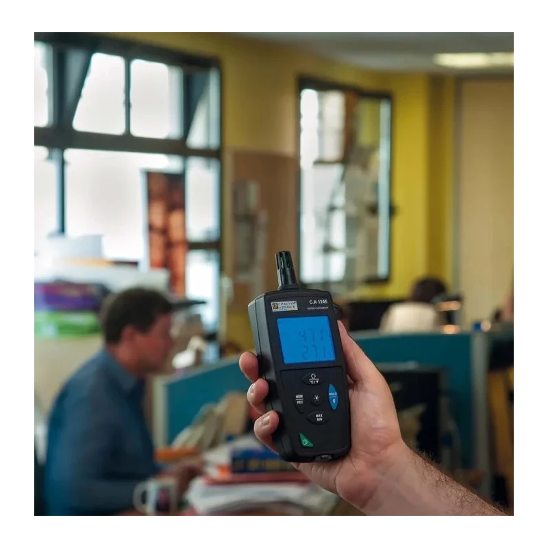 Chauvin Arnoux Digital Hygrometer CA 1246, 60 °C Max Temperature, 2% RH + 1 Digit Accuracy, USB & Bluetooth P01654246