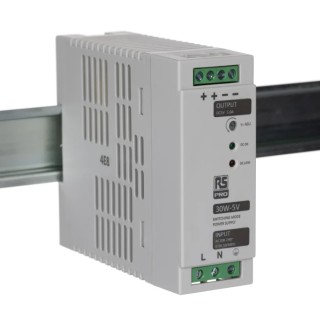RS PRO Switched Mode DIN Rail Power Supply 264V AC, 5.3V DC, 5A Output, 30W 136-8304