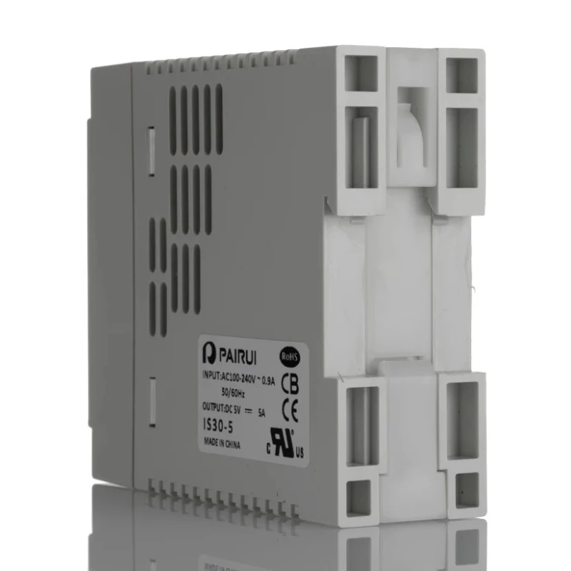 RS PRO Switched Mode DIN Rail Power Supply 264V AC, 5.3V DC, 5A Output, 30W 136-8304
