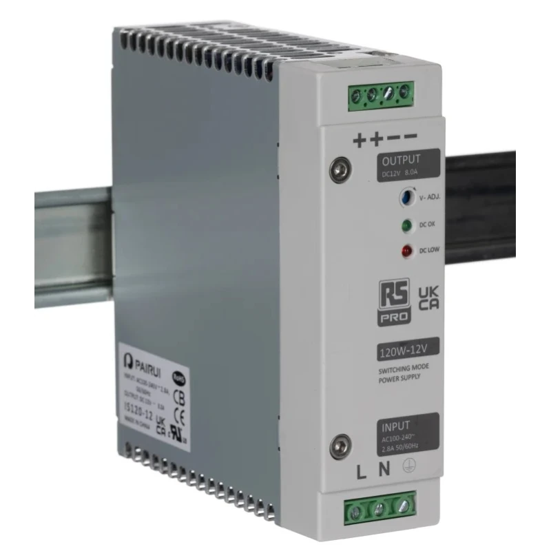 RS PRO Switched Mode DIN Rail Power Supply 264V AC 14V DC 8A Output 120W 136-8317