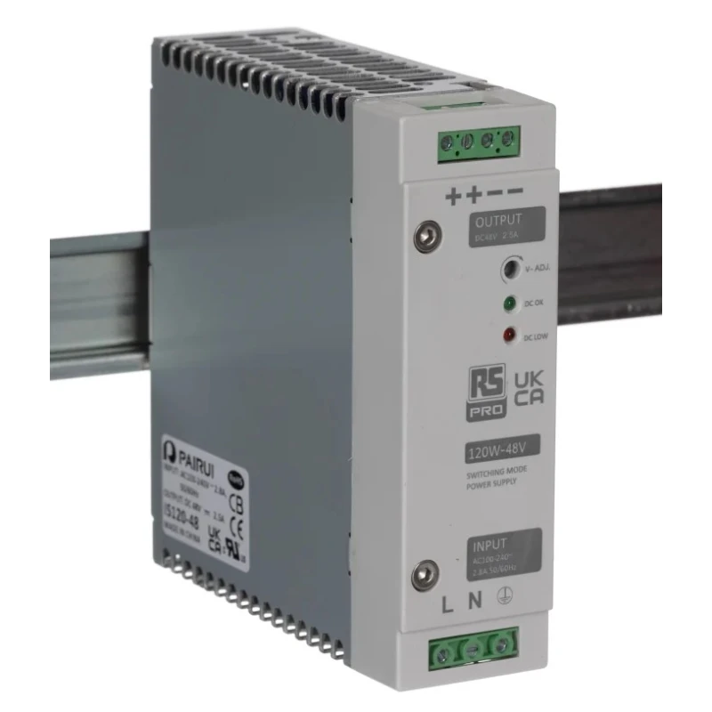 MEAN WELL RS PRO Switch Mode DIN Rail Power Supply 264V AC Input 47V DC, 2.5 A Output, 120W 136-8320