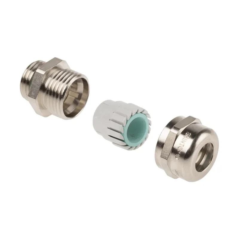 Lapp SKINTOP MS-HF Series Halogen Free Cable Gland, M16 Thread Size, Kit of 5, Flame-Retardant, Nickel-Plated Brass 53112571