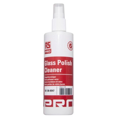 RS PRO Glass Cleaner 250 ml Spray for Stain and Fingerprint Removal 136-8547
