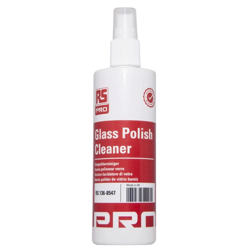RS PRO Glass Cleaner 250 ml Spray for Stain and Fingerprint Removal 136-8547