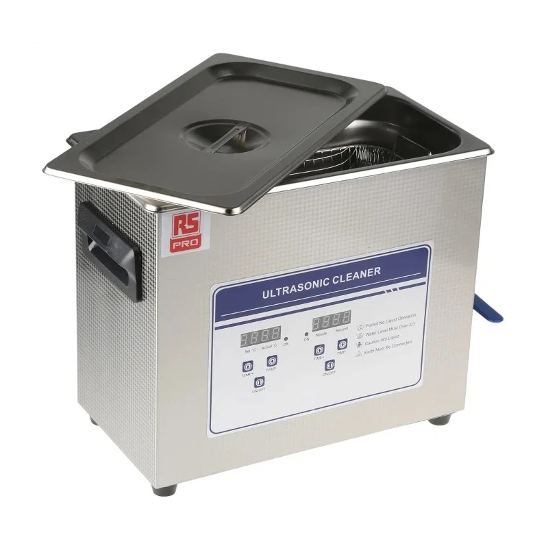 RS PRO Ultrasonic Cleaner 200 W, 6.5 L Capacity, Stainless Steel Tank, Digital Timer & Heater Control 136-8567