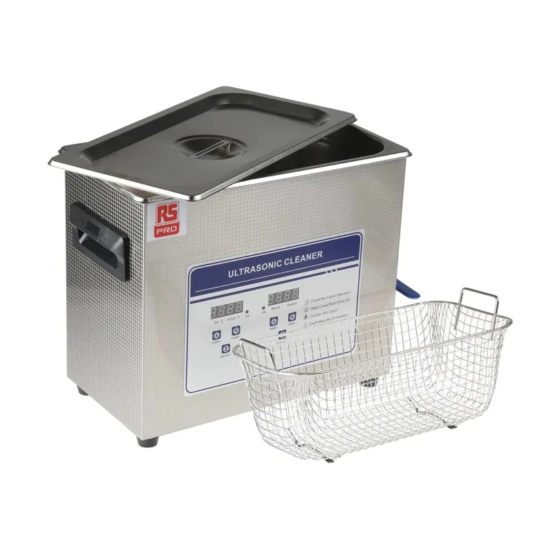 RS PRO Ultrasonic Cleaner 200 W, 6.5 L Capacity, Stainless Steel Tank, Digital Timer & Heater Control 136-8567