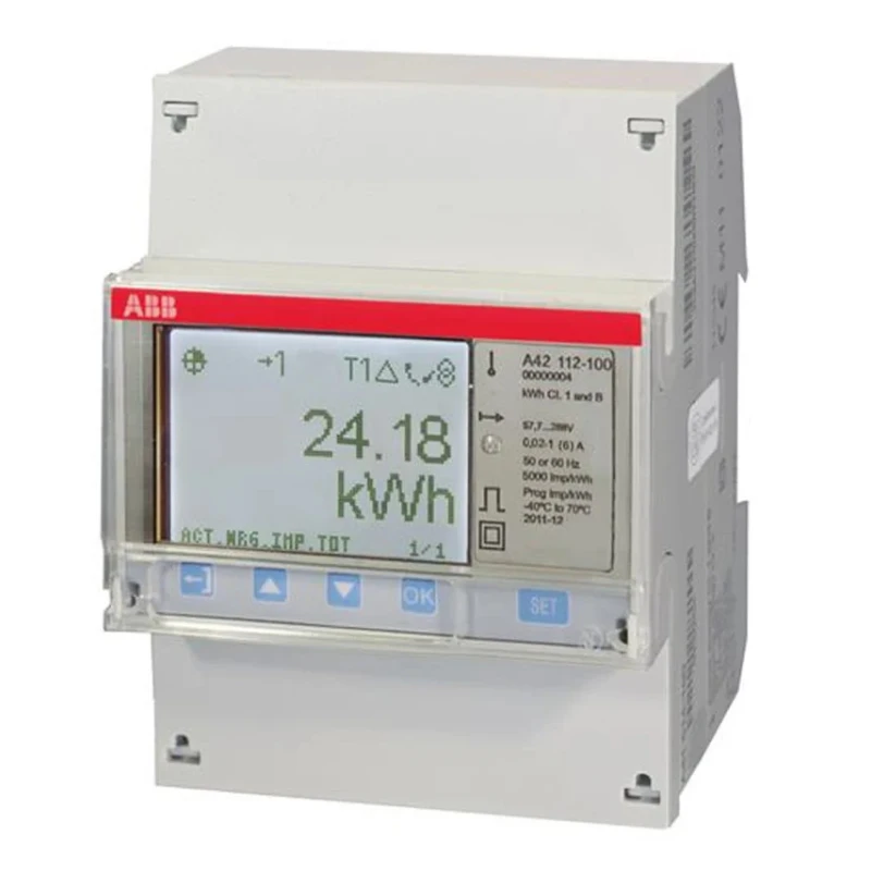 ABB 1 Phase Transformer Connected LCD Energy Meter, Class B Accuracy, RS485 Interface, Model 2CMA170510R1000 A42 112-100