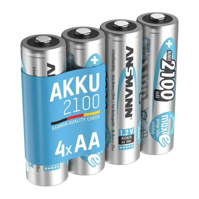 Ansmann Ansmann MaxE AA Nickel Metal Hydride Rechargeable Battery 1.2 V, 2.1 Ah, Pack of 4 5035052