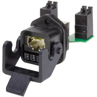 HARTING RJ45 Hybrid Series RJ45 Connector Female Panel Mount Cat6 Shielded Straight 12 Port 12 Way RJ45