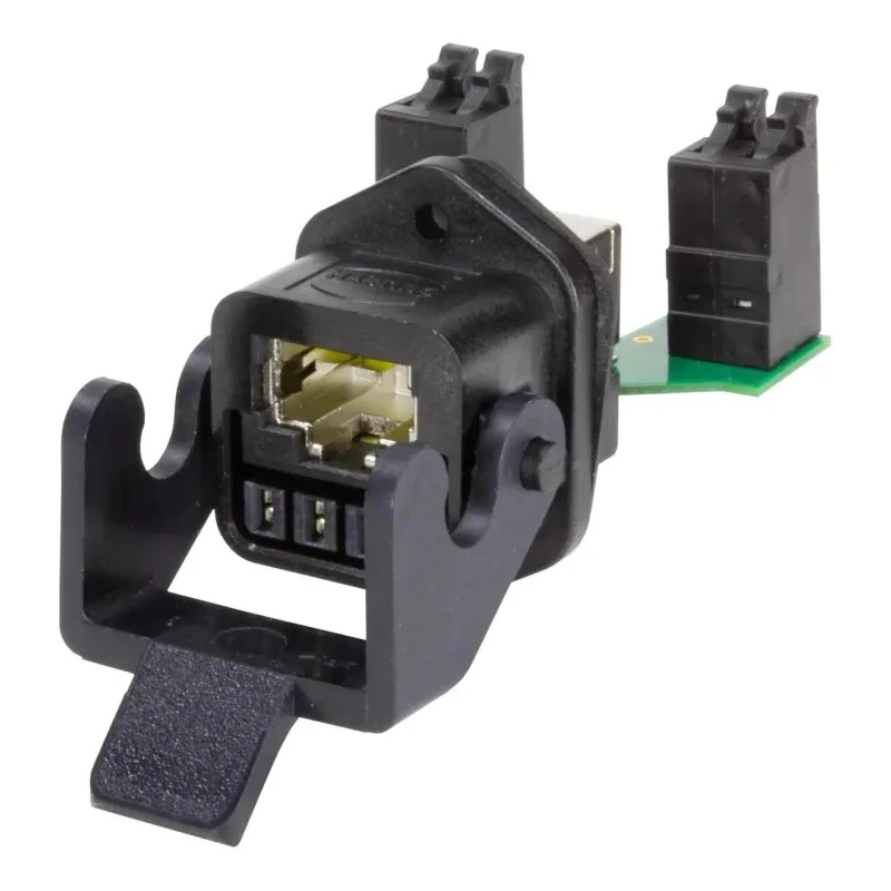 HARTING RJ45 Hybrid Series RJ45 Connector Female Panel Mount Cat6 Shielded Straight 12 Port 12 Way RJ45