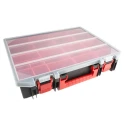 RS PRO 15 Cell Black, Red Polypropylene Compartment Box 91 mm x 416 mm x 336 mm 136-8908