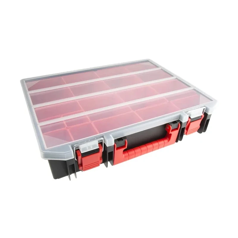 RS PRO 15 Cell Black, Red Polypropylene Compartment Box 91 mm x 416 mm x 336 mm 136-8908
