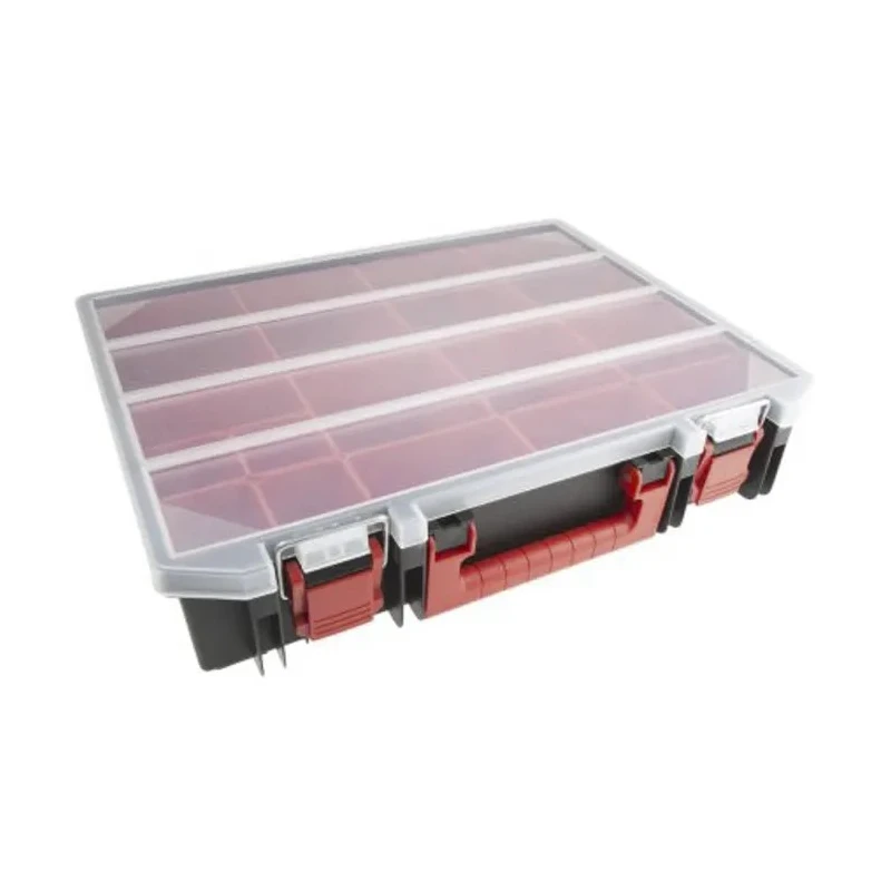 RS PRO 15 Cell Black, Red Polypropylene Compartment Box 91 mm x 416 mm x 336 mm 136-8908