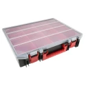 RS PRO 12 Cell Black, Red Polypropylene Compartment Box 91mm x 416mm x 336mm 136-8905
