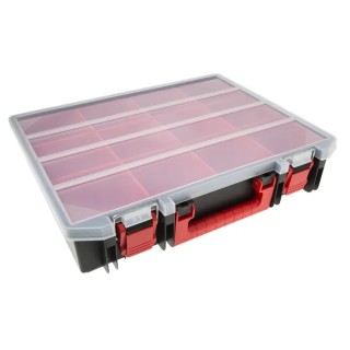 RS PRO 12 Cell Black, Red Polypropylene Compartment Box 91mm x 416mm x 336mm 136-8905