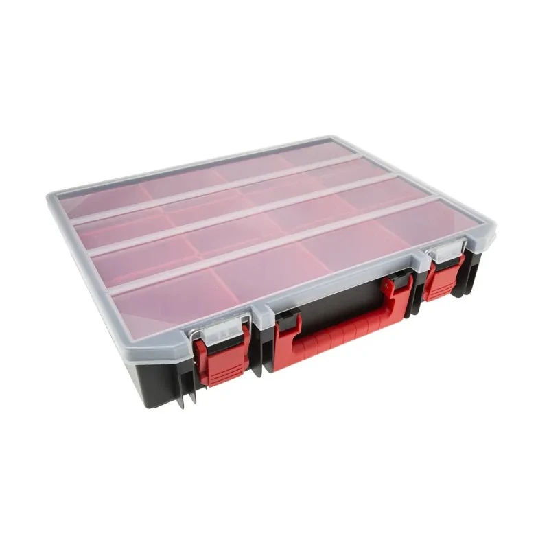 RS PRO 12 Cell Black, Red Polypropylene Compartment Box 91mm x 416mm x 336mm 136-8905