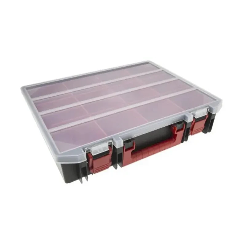 RS PRO 12 Cell Black, Red Polypropylene Compartment Box 91mm x 416mm x 336mm 136-8905