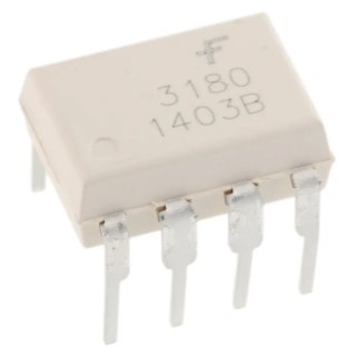 onsemi DC Input Optocoupler Through Hole 8-Pin DIP MOSFET Output, 1.8V Forward Voltage, 25mA Max Input Current FOD3180