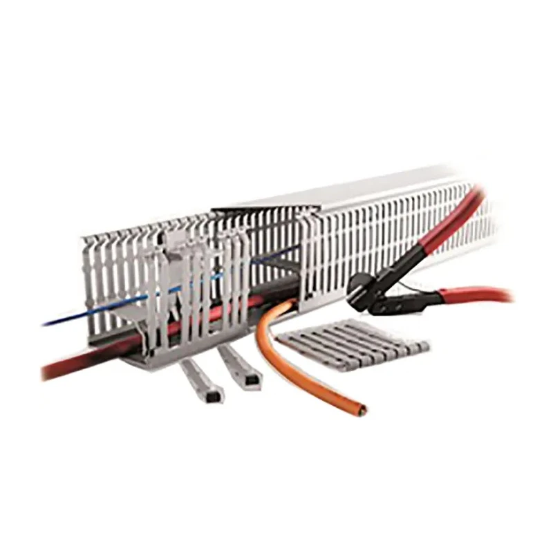 RS PRO Grey Open Slot Cable Trunking W100mm x D100mm x L2m Halogen Free ABS Polycarbonate W100mm