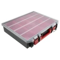 RS PRO 8 Cell Black, Red Polypropylene Compartment Box 91mm x 416mm x 336mm 136-8904