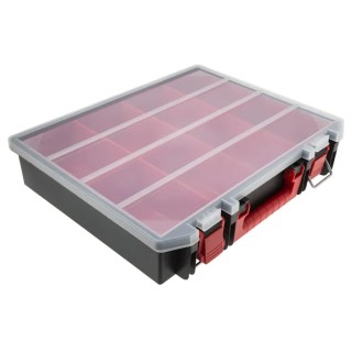 RS PRO 8 Cell Black, Red Polypropylene Compartment Box 91mm x 416mm x 336mm 136-8904