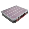 RS PRO 8 Cell Black, Red Polypropylene Compartment Box 91mm x 416mm x 336mm 136-8904