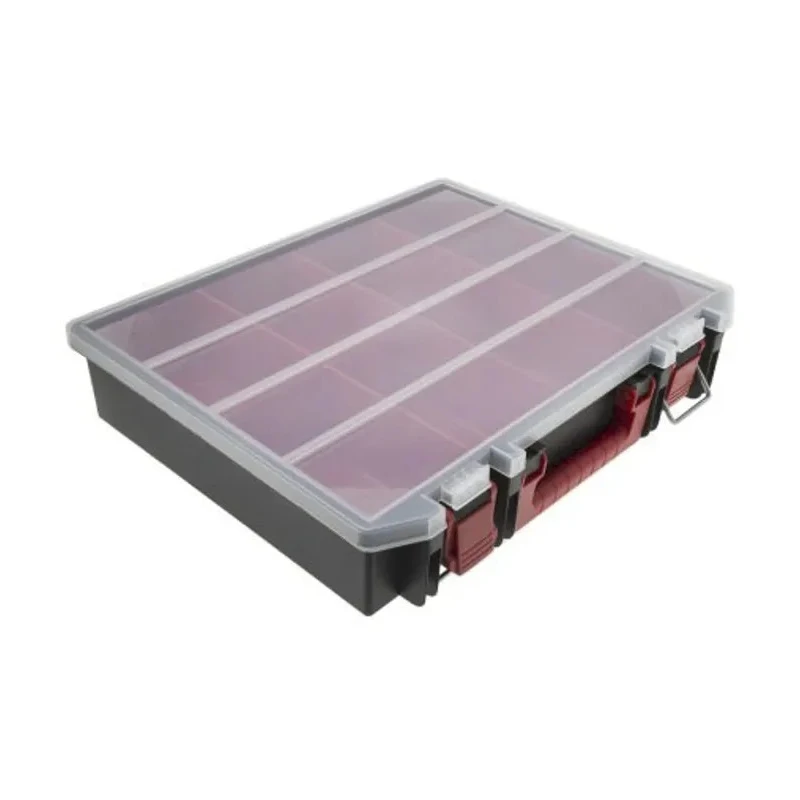 RS PRO 8 Cell Black, Red Polypropylene Compartment Box 91mm x 416mm x 336mm 136-8904