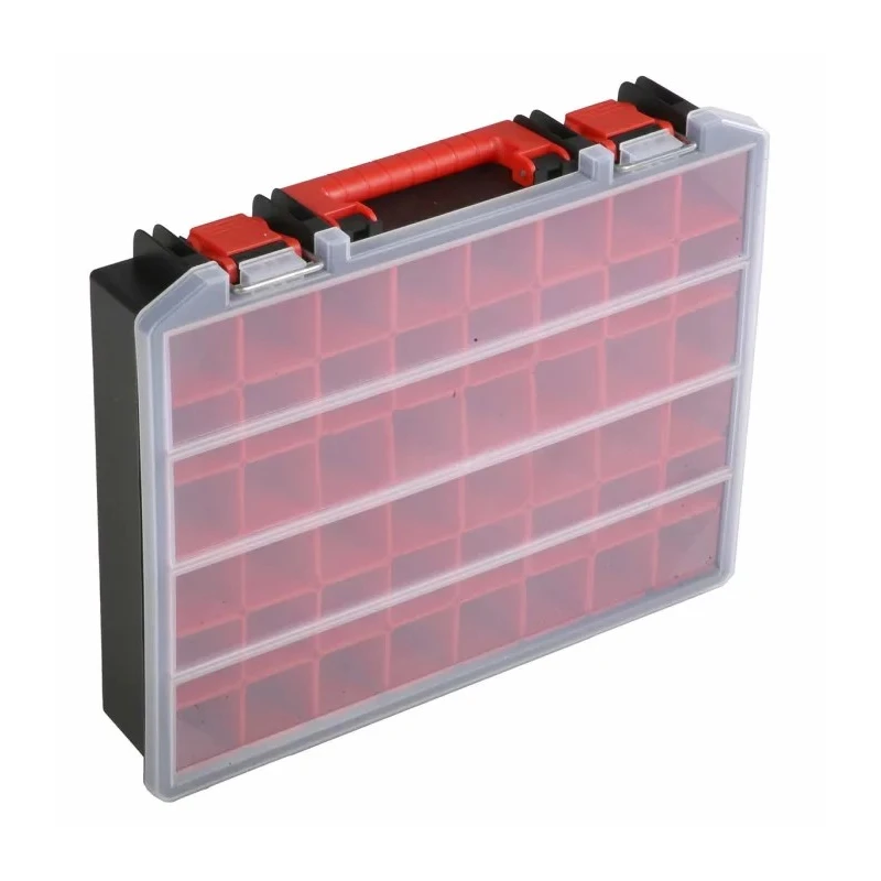 RS PRO 48 Cell Black, Red Polypropylene Compartment Box 91 mm x 416 mm x 336 mm 136-8907