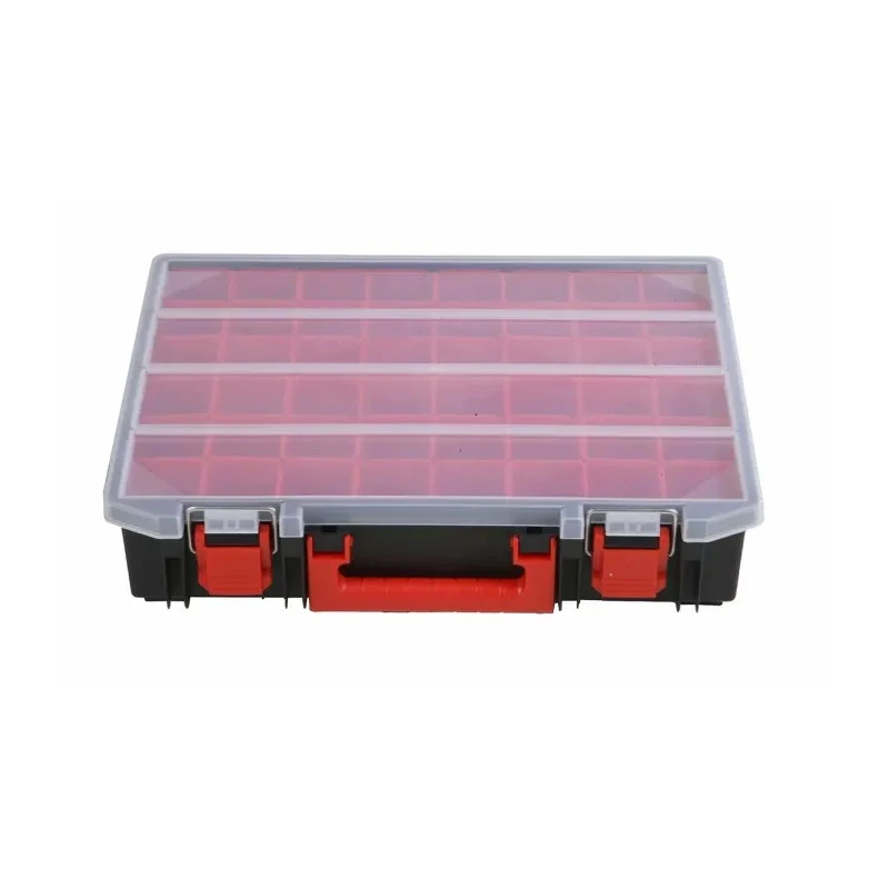 RS PRO 48 Cell Black, Red Polypropylene Compartment Box 91 mm x 416 mm x 336 mm 136-8907