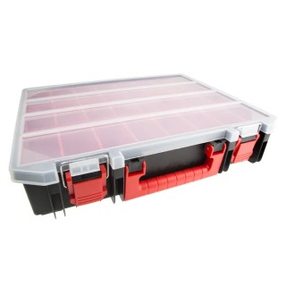 RS PRO 24 Cell Red, Black Polypropylene Compartment Box 91 mm x 416 mm x 336 mm 136-8906