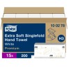 Tork QuickDry Extra Soft Premium Folded Paper Towel, White, 2 Ply, 115 x 226 mm Sheet Size, 200 Sheets 100278