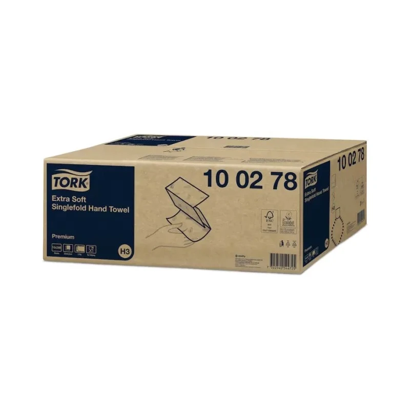 Tork QuickDry Extra Soft Premium Folded Paper Towel, White, 2 Ply, 115 x 226 mm Sheet Size, 200 Sheets 100278